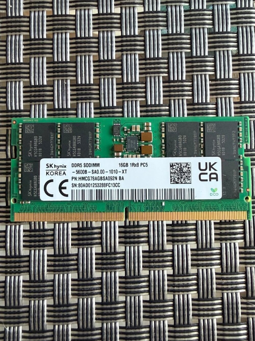 SK Hynix 16GB DDR5 5600MHz SODIMM Open Box Memory 1Rx8 PC5-5600B HMCG78AGBSA092N